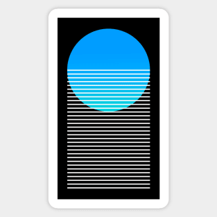 Minimal design with sun and ocean Sticker